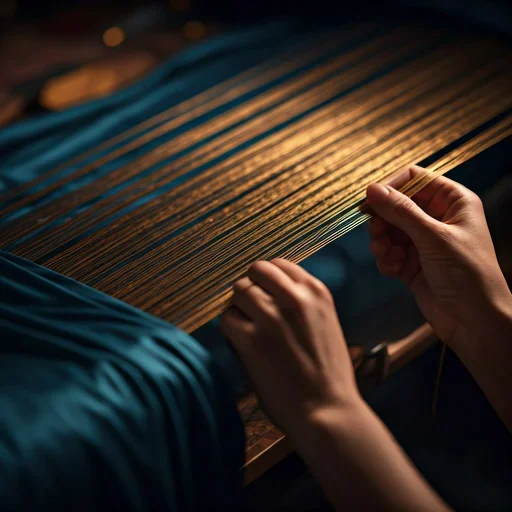 Artisan crafting traditional textiles