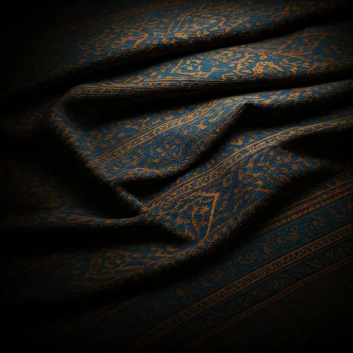 Dark, richly textured Central Asian rug or suzani tapestry