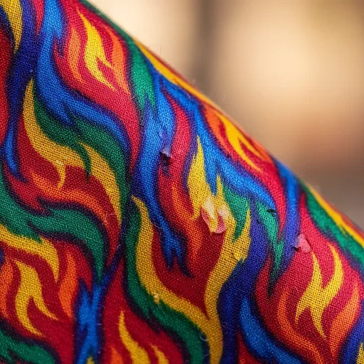 Extreme macro close-up of hand-woven silk ikat fabric